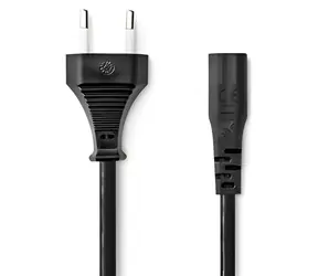 Nedis napájecí kabel Euro-IEC320-C1 černá / Napájecí kabel / Poniklovaný / 2 m / Plochý / PVC