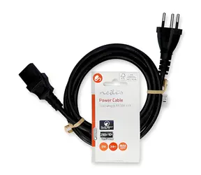 Nedis napájecí kabel CH zástrčka černá / Napájecí kabel / IEC-320-C13 / 2 m / Přímý / PVC