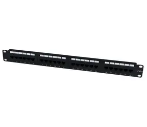 StarTech 24portový patch panel / Patch panel / CAT6 / 24 portů RJ-45 / 1U / černý