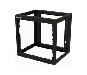 StarTech Nástěnný otevřený rack 9U černá / Nástěnný rozvaděč 19" / 550×457 mm / nosnost 80 kg