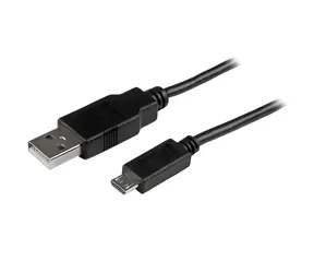 StarTech Ultratenký kabel USB-A - Micro-USB černý / Kabel / USB 2.0 Type-A na Micro-B / 480 Mbit/s / 15 cm