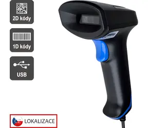 Virtuos HT-851A černá / Snímač čárových kódů / 1D & 2D / emulace RS-232 / USB / bez stojánku