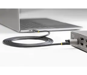 StarTech Kabel USB-C - USB-C se šroubovací pojistkou černá/šedá / Kabel / 10 Gbps / PD 20V / 0,5 m