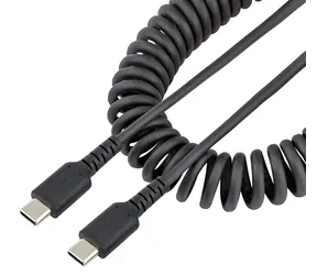 StarTech USB-C kabel černá / Nabíjecí kabel / USB-C - USB-C / spirálový / 0,5 m