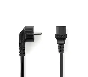 Nedis Napájecí kabel černá / Kabel / Typ F Schuko úhlová - IEC-320-C13 přímý / 10 A / 5 m