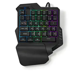 Nedis Herní klávesnice jednoruční / Klávesnice / membránová / RGB / USB-A / kabel 1,6 m