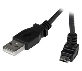StarTech USB-A na Micro-USB černá / Nabíjecí a datový kabel / Úhlový konektor / 1 m / 480 Mbps