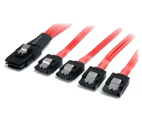 StarTech Kabel SAS SFF-8087 na 4x SATA černá / Kabel SAS / SFF-8087 - 4x SATA / 0,05 m