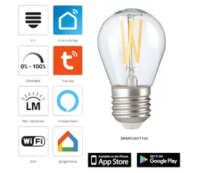 Alecto SMARTLIGHT120 / Chytrá LED žárovka / E27 / Wi-Fi / 1800-3000K / 5W / stmívatelná