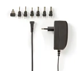 Nedis Univerzální napájecí adaptér černá / Napájecí adaptér / 24 W / 9–24 V DC / 6 konektorů / AC 100–240 V / 1,80 m