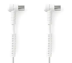 Nedis Koaxiální kabel IEC zástrčka - IEC zásuvka bílý / Kabel / 75 Ohm / 120 dB / 4x stíněný / 10 m