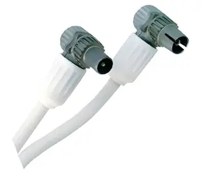 Hirschmann Koaxiální kabel zástrčka-zásuvka úhlový bílá / Koaxiální kabel / 5 m
