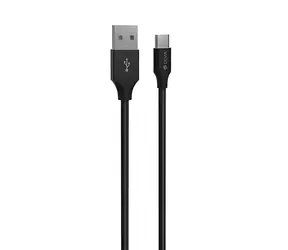 Devia Gracious Woven Cable černá / Kabel USB-A - USB-C / 2 m