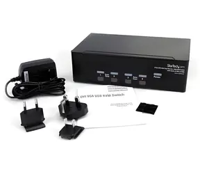 StarTech DVI VGA KVM přepínač černá / KVM přepínač / DVI / VGA / USB / max. 1920 x 1200 px / 5 portů