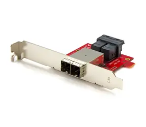 StarTech Redukce 2x SFF-8643 na SFF-8644 červená / Redukce / Mini-SAS HD