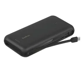 Belkin BOOST CHARGE 20000mAh + kabel černá / Powerbanka / integrovaný USB-C kabel / 30W PD