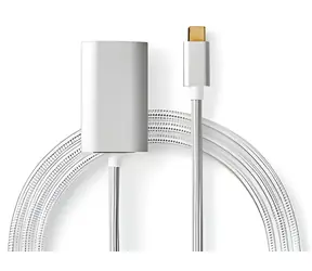 Nedis USB-C - HDMI stříbrná / Adaptér / USB 3.2 Gen 1 / Power Delivery / 4K 60Hz / 2 m / Opletený