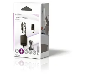 Nedis Univerzální DC-DC napájecí adaptér černá / Napájecí adaptér do auta / 24 W / 12–24 V DC / 6 konektorů / 2,0 A