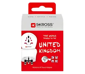 SKROSS Cestovní adaptér Svět-UK / Cestovní adaptér / uzemněný / 7A max / typ G