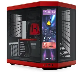 HYTE Y70 Touch Infinite Black Cherry / Počítačová skříň / 14,9" dotykový displej / Midi-Tower / E-ATX / bez zdroje