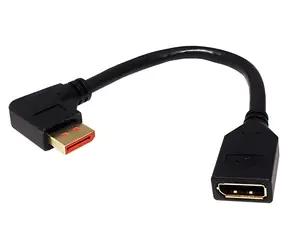 InLine DisplayPort redukce DP(F)-DP(M) lomená vlevo, 0,15 m / Redukce / DisplayPort 1.4 / HBR3 / 8K 30Hz