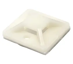 InLine 20 x 20 mm bílá / Příchytka na vázací pásky / samolepicí / 10 ks
