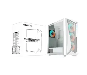 GIGABYTE C301 GW V2 bílá / Počítačová skříň / Midi Tower / tvrzené sklo / ATX / bez zdroje / ARGB