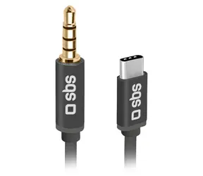 SBS Adaptér USB-C na Jack 3,5 mm černá / Adaptér / 1 m