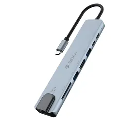Devia EC706 tmavě šedá / USB Hub / USB-C / 8v1