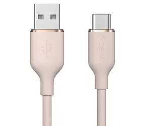 Devia Jelly Series růžová / Nabíjecí kabel / USB-A - USB-C / 1,2 m / silikonový