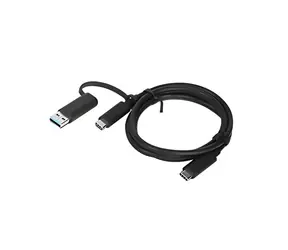 Lenovo Hybrid USB-C s USB-A kabel černá / Kabel / 1x USB-C(M) / 1x USB-A(M) / 1 m / 100 W