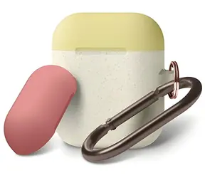 Elago Duo Hang Case Nightglow Gold Pearl / Silikonové pouzdro / AirPods / karabinka