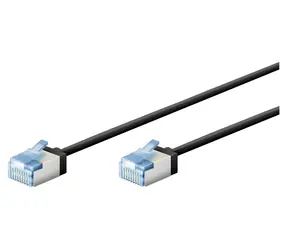 Goobay 74315 černá / Patch kabel / Cat6A / U/FTP / Slim / 0,15 m