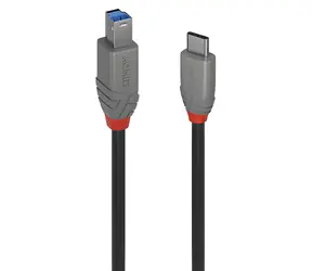 Lindy USB-C - USB-B 0,5 m černá / Kabel / USB 3.2 Gen 1