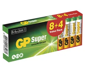 GP Super Alkaline AAA (LR03) 8+4 ks / Alkalická baterie / Mikrotužková
