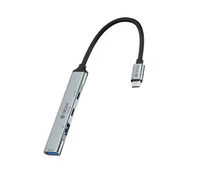 Devia USB-C Hub Lite EC707 tmavě šedý / USB Hub / 4v1