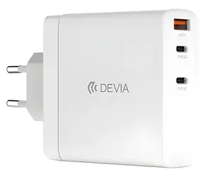 Devia Extreme Speed bílá / Nabíječka / GaN / 140W / 2x USB-C / 1x USB-A