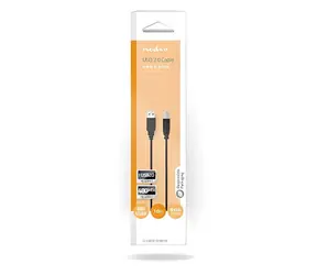 Nedis USB 2.0 kabel A-B 1m černá / USB kabel / 480 Mbps / poniklovaný