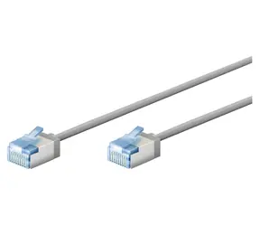 Goobay CAT6A U/UTP Slim šedý / Patch kabel / 0,15 m