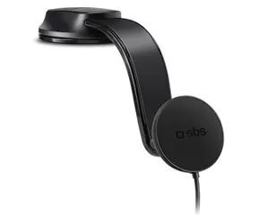 SBS Flexy černá / Držák do auta / MagSafe / bezdrátové nabíjení 15W / silikonová přísavka