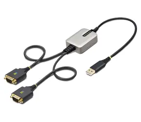 StarTech Redukce USB-A na 2x DB9 RS232 černá / Redukce / FTDI FT2232H / 0,6 m