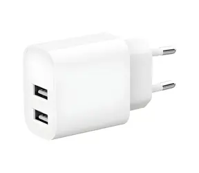 Gembird síťová nabíječka 2xUSB-A bílá / Nabíječka / 5V / 2,4 A / 12W