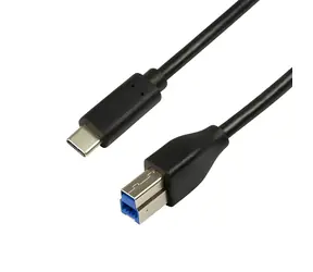 LogiLink USB-C na USB-B černá / Kabel USB 3.2 Gen1 / 2 m / 5 Gbit/s