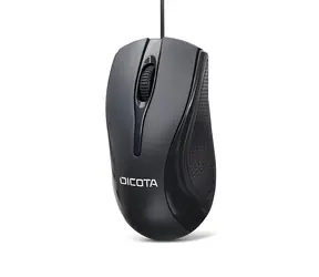 Dicota černá / Myš / drátová / USB / 3 tlačítka / pro praváky i leváky