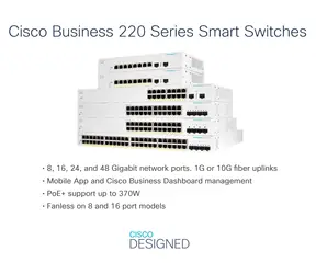Cisco CBS220-16P-2G / Switch / 16x GbE PoE+ / 2x SFP / managed