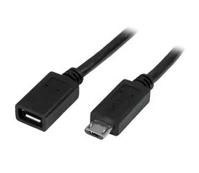 StarTech Micro-USB prodlužovací černá / Prodlužovací kabel / USB 2.0 / 0,5 m