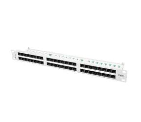 Lanberg 19" šedý / Patch panel / 48 portů / RJ-45 / Cat.6 UTP / 1U