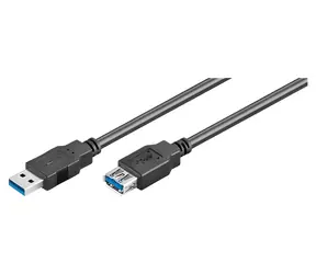 Goobay USB 3.0 SuperSpeed prodlužovací kabel A-A černá / Prodlužovací kabel / 5 Gbps / 5 m / stíněný
