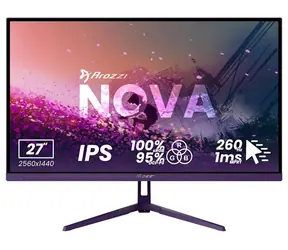 27" Arozzi NOVA 27T2K260 fialová / Monitor / IPS / QHD 2560x1440 / 260Hz / 1ms / 2x HDMI / 2x DP