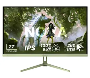 27" Arozzi NOVA 27T2K260 zelená / Monitor / IPS / 2560x1440 / 260Hz / 1ms / 2x HDMI / 2x DP